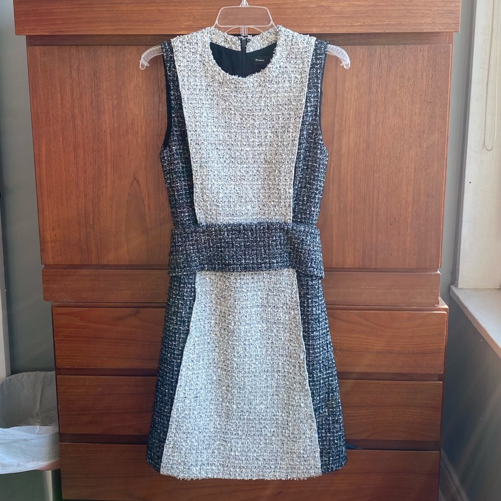 Proenza Schouler Made in Italy belted boucle mini tweed dress US2/4 MSRP $1950